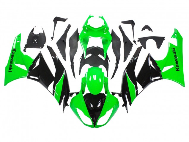 2009-2012 Green Glossy Black Kawasaki ZX6R Motorcycle Fairings Canada
