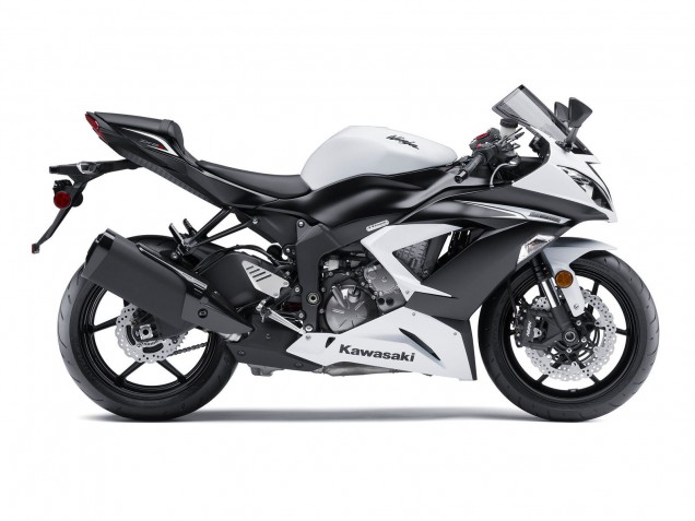 2009-2012 White Matte Black Kawasaki ZX6R Motorcycle Fairing Canada