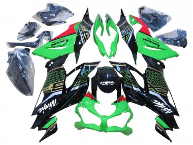 2009-2012 RedRed Glossy Black Honeycomb Kawasaki ZX6R Motorcycle Fairings Canada