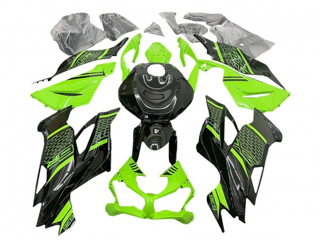 2019-2022 Green Black Honeycomb Kawasaki ZX6R Motorcycle Fairings Canada