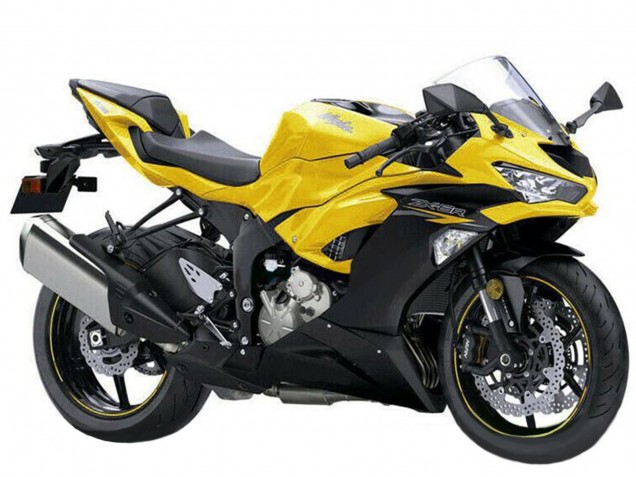 2019-2022 Yellow Matte Black Kawasaki ZX6R Motorcycle Fairings Canada