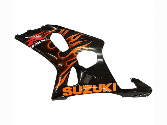 2000-2002 Glossy Black Orange Flame Suzuki GSXR1000 Motorcycle Fairings Canada