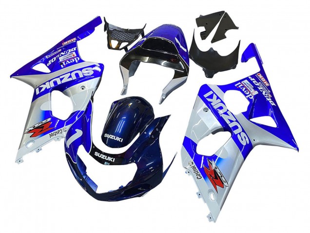 2000-2002 Blue White Silver Castrol Dunlop Suzuki GSXR1000 Motorcycle Fairings Canada
