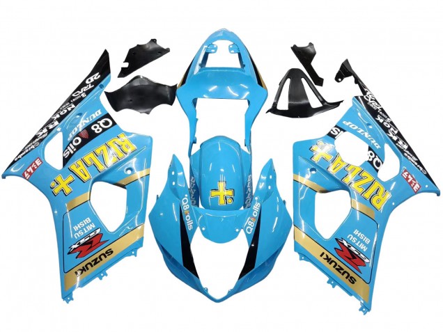 2003-2004 Light Blue Yellow Black Rizla Motul Suzuki GSXR 1000 Motorcycle Fairings Canada