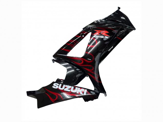 2007-2008 Black Red Flame Suzuki GSXR 1000 Motorcycle Fairings Canada