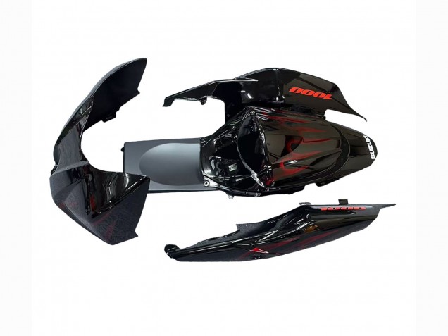 2007-2008 Black Red Flame Suzuki GSXR 1000 Motorcycle Fairings Canada