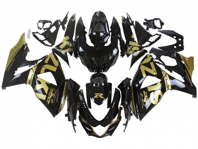 2009-2016 Glossy Black Gold Suzuki GSXR 1000 Motorcycle Fairings Canada