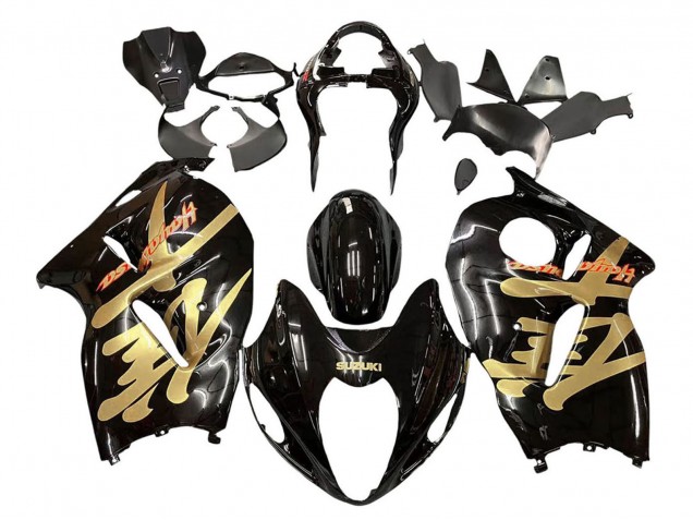 1996-2007 Glossy Black Gold Hayabusa Suzuki GSXR 1300 Hayabusa Motorcycle Fairings Canada
