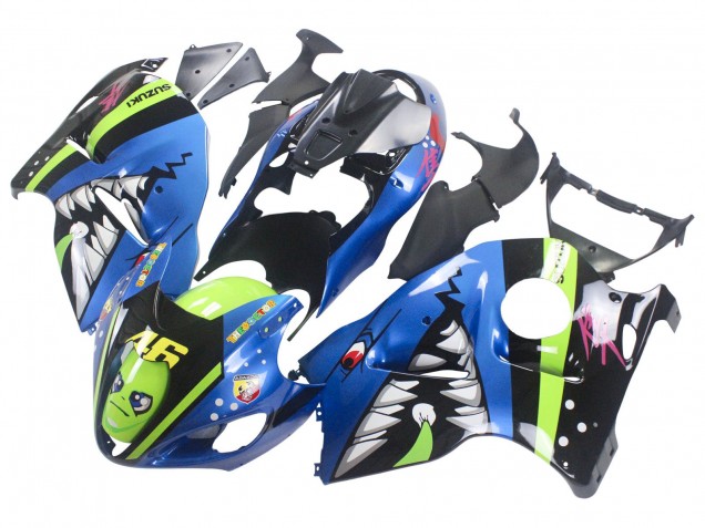 1996-2007 Blue Green Shark 46 Suzuki GSXR 1300 Hayabusa Motorcycle Fairings Canada