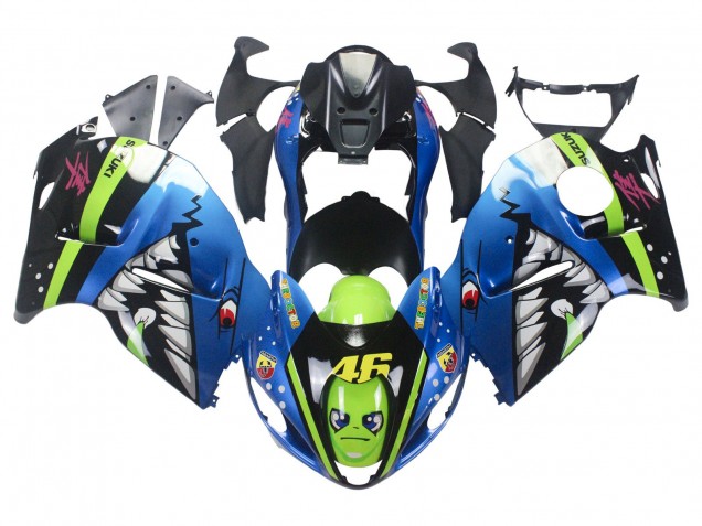 1996-2007 Blue Green Shark 46 Suzuki GSXR 1300 Hayabusa Motorcycle Fairings Canada