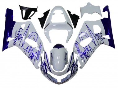 2001-2003 White Blue Corona Alstare Suzuki GSXR 600 / GSXR 750 Motorcycle Fairings Canada