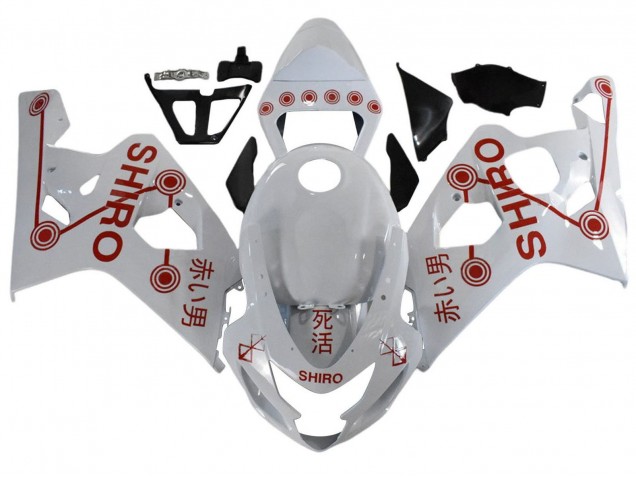 2001-2003 White Red Shiro Suzuki GSXR 600 / GSXR 750 Motorcycle Fairings Canada