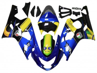 2004-2005 Blue Yellow Black Shark Suzuki GSXR 600 / GSXR 750 Motorcycle Fairings Canada