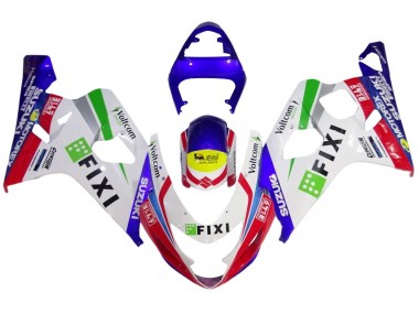 2004-2005 White Blue Red Yellow Green Fixi Suzuki GSXR 600 / GSXR 750 Motorcycle Fairings Canada