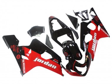 2004-2005 Glossy Black Red Jordan Michelin Suzuki GSXR 600 / GSXR 750 Motorcycle Fairings Canada