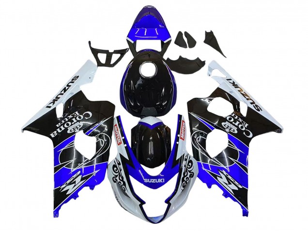 2004-2005 White Blue Black Corona Motul Suzuki GSXR 600 / GSXR 750 Motorcycle Fairing Canada