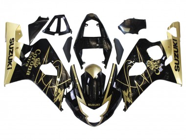 2004-2005 Glossy Black Gold Corona Suzuki GSXR 600 / GSXR 750 Motorcycle Fairings Canada