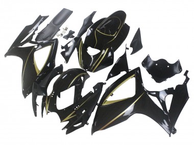 2006-2007 Glossy Black Gold Stripe Suzuki GSXR 600 / GSXR 750 Motorcycle Fairings Canada