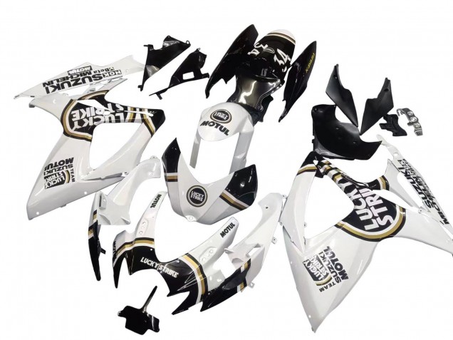 2006-2007 White Black Lucky Strike Motul Suzuki GSXR 600 / GSXR 750 Motorcycle Fairings Canada