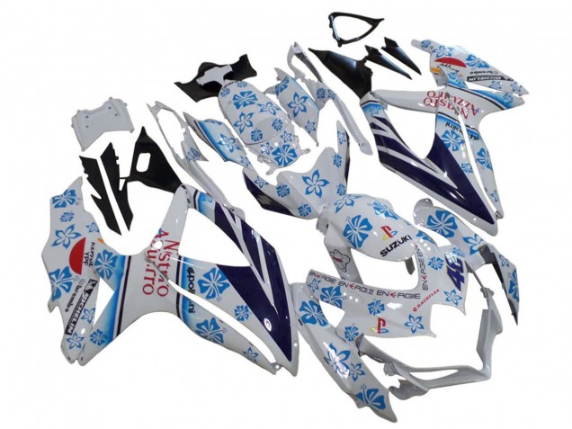 2006-2007 White Blue Black Red Nastro Azzurro Suzuki GSXR 600 / GSXR 750 Motorcycle Fairings Canada