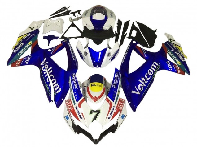 2006-2007 White Blue Yellow Red Voltcom Suzuki GSXR 600 / GSXR 750 Motorcycle Fairings Canada