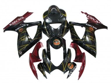 2006-2007 Glossy Black Red Gold Suzuki GSXR 600 / GSXR 750 Motorcycle Fairings Canada