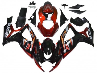2006-2007 Red Glossy Black Orange Suzuki GSXR 600 / GSXR 750 Motorcycle Fairings Canada