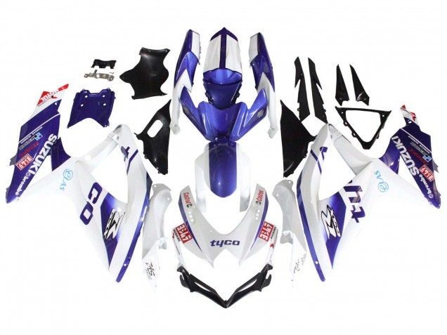 2008-2010 White Blue Black Tyco Suzuki GSXR 600 / GSXR 750 Motorcycle Fairings Canada