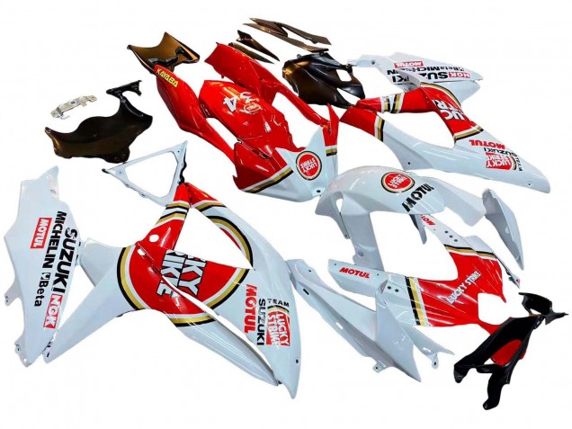 2008-2010 White Red Motul Lucky Strike Suzuki GSXR 600 / GSXR 750 Motorcycle Fairings Canada