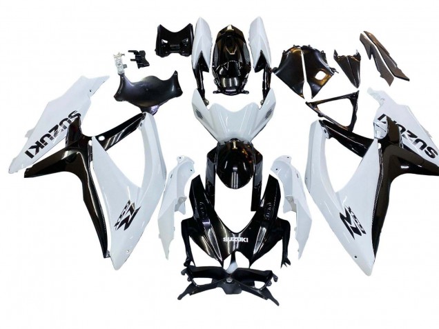 2008-2010 White Black Suzuki GSXR 600 / GSXR 750 Motorcycle Fairing Canada