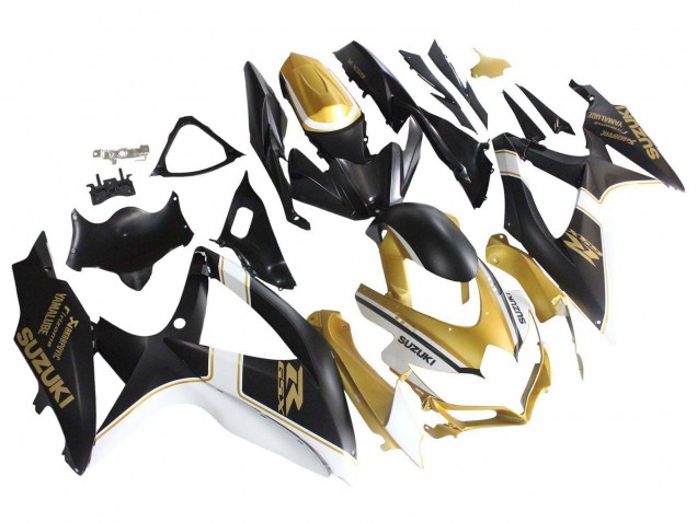 2008-2010 Matte Black White Gold Suzuki GSXR 600 / GSXR 750 Motorcycle Fairings Canada