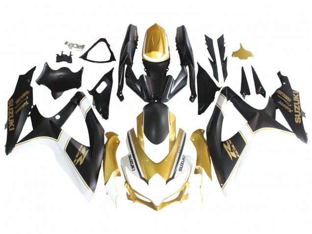 2008-2010 Matte Black White Gold Suzuki GSXR 600 / GSXR 750 Motorcycle Fairings Canada