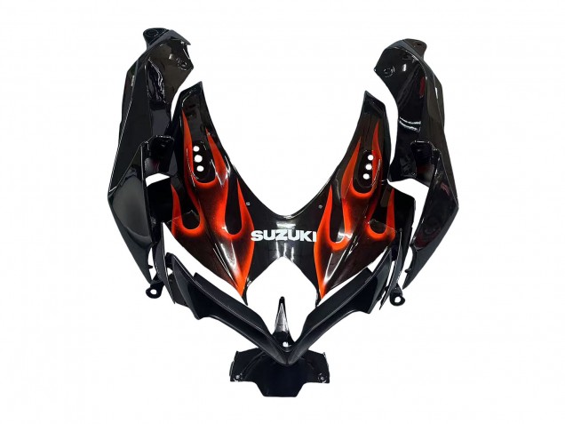 2008-2010 Glossy Black Orange Flame Suzuki GSXR 600 / GSXR 750 Motorcycle Fairings Canada