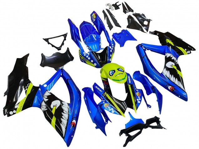 2008-2010 Blue Fluorescent Green Shark Suzuki GSXR 600 / GSXR 750 Motorcycle Fairings Canada