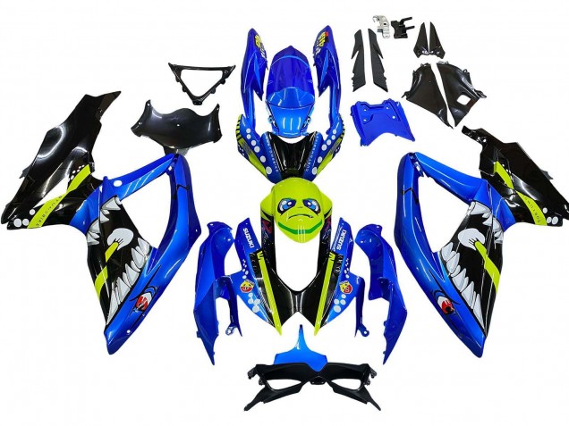 2008-2010 Blue Fluorescent Green Shark Suzuki GSXR 600 / GSXR 750 Motorcycle Fairings Canada