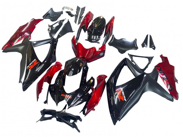 2008-2010 Red Glossy Black Suzuki GSXR 600 / GSXR 750 Motorcycle Fairing Canada