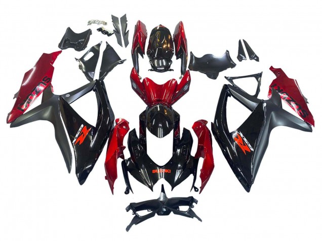 2008-2010 Red Glossy Black Suzuki GSXR 600 / GSXR 750 Motorcycle Fairing Canada