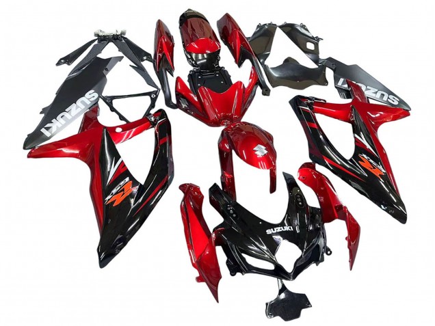 2008-2010 Red Glossy Black Suzuki GSXR 600 / GSXR 750 Motorcycle Fairings Canada