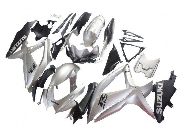 2008-2010 Silver Matte Black Suzuki GSXR 600 / GSXR 750 Motorcycle Fairings Canada