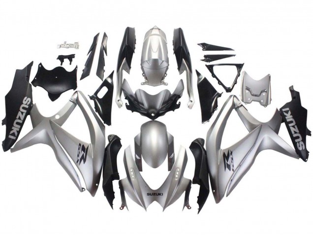 2008-2010 Silver Matte Black Suzuki GSXR 600 / GSXR 750 Motorcycle Fairings Canada