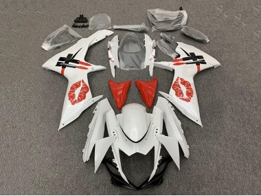 2008-2010 White Red Lipstick Suzuki GSXR 600 / GSXR 750 Motorcycle Fairings Canada