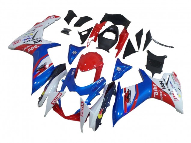 2008-2010 White Red Blue Suzuki GSXR 600 / GSXR 750 Motorcycle Fairings Canada