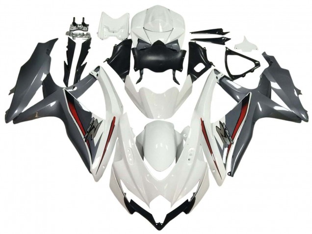 2008-2010 White Grey Red Suzuki GSXR 600 / GSXR 750 Motorcycle Fairings Canada