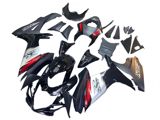 2011-2024 Glossy Black Forged Carbon Fiber Silver Red Suzuki GSXR 600 / GSXR 750 Motorcycle Fairings Canada