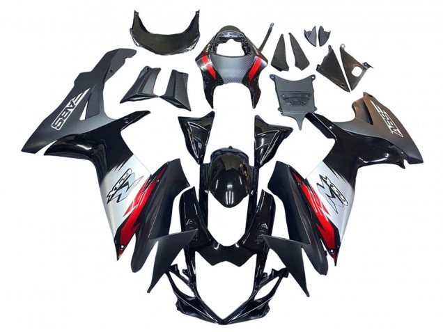 2011-2024 Glossy Black Forged Carbon Fiber Silver Red Suzuki GSXR 600 / GSXR 750 Motorcycle Fairings Canada