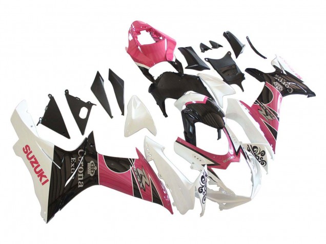 2011-2024 White Pink Black Corona Suzuki GSXR 600 / GSXR 750 Motorcycle Fairings Canada
