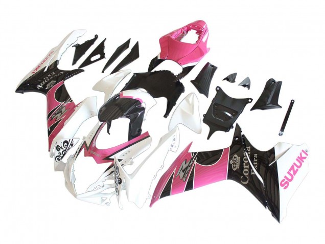 2011-2024 White Pink Black Corona Suzuki GSXR 600 / GSXR 750 Motorcycle Fairings Canada