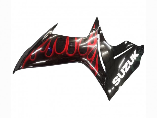2011-2024 Glossy Black Red Flame Suzuki GSXR 600 / GSXR 750 Motorcycle Fairings Canada