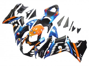 2011-2024 Light Blue Orange Black White Shark 46 Suzuki GSXR 600 / GSXR 750 Motorcycle Fairings Canada