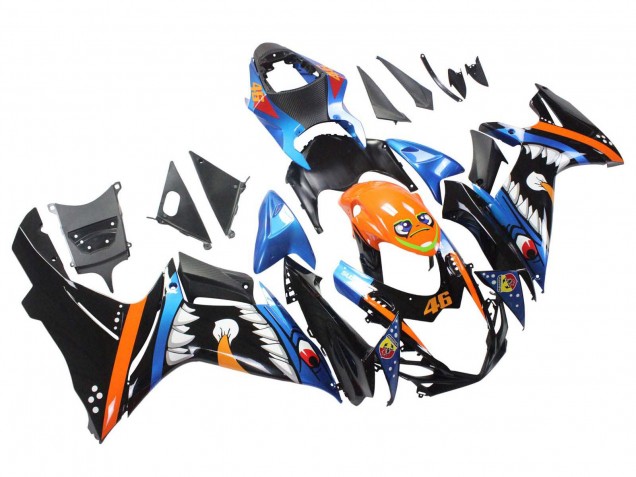 2011-2024 Light Blue Orange Black White Shark 46 Suzuki GSXR 600 / GSXR 750 Motorcycle Fairings Canada